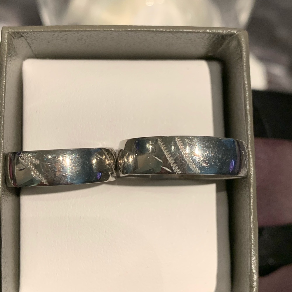His/Her sterling silver wedding bands